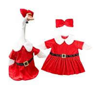 Cretechny Christmas Porch Goose Outfits for 23" Plastic Porch Goose Christmas Outfit Goose Clothes for Cement Goose for Indoor Outdoor Garden Yard Lawn Patio Art Decor(ME)