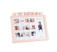 Cretosou 1st Birthday Gift Baby Picture Frames Album New Mum and Dad Gifts, My First Year Picture Frame Album, Frame 1-12 Months Multi Picture Display Kit Gift for New Mums and Dads