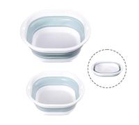 Cretosou 3.5L + 5L Collapsible Washing Up Bowl Collapsible Bucket, Folding Hand Wash Basin Camping Sink Camper Van Accessories Blue, Multipurpose Outdoor Travel Basin for Kitchen Camping Motorhome