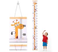 Cretosou Height Growth Chart Giraffe Height Chart with a hook, Height Ruler Height Growth Chart Hanging Measuring Rulers, Removable Canvas Wall Ruler for Bedroom Nursery Wall Decoration (Animal Print)