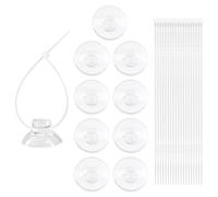Cretty-Meet 10 PCS 25mm Aquarium Suction Cups and 20 PCS Adjustable Zip Ties Fish Tank Tools for Air Tubes, Moss, Fish and Shrimp Nests, Plants, Reptile Hammocks