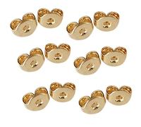 Cretty-Meet 12pcs/6 Pairs 14k Gold Plated Replacement Secure Ear Locking Earring Backs for Stud Earrings