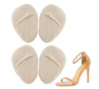 Cretty-Meet 2 Pairs Ball of Foot Cushions Metatarsal Pads One Size Non Slip Women High Heel Cushion Feet Pads All Day Pain Relief and Comfort Shoe Inserts for High Heels, Sandels, Boots (Beige)