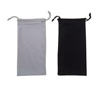 Cretty-Meet 2pcs Microfiber Pouch Case Bag Microfiber Glasses Sunglasses Case Soft Sunglasses Pouch (Black and Gray)