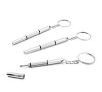 Cretty-Meet 3 PCS Mini Portable Screwdrivers for Glasses, 3-in-1 Keyring Eyeglasses Repair Kit Flat Head Phillips Hex Handy Tiny Screw Drivers for Sunglasses, Small Electronics