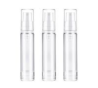Cretty-Meet 3pcs 10Ml Empty Airless Pump Bottle Refillable Clear Travel Lotion Pump Containers Vacuum Cosmetic Container Vacuum Press Pump Bottles for DIY Foundation, Gel, Essence, Moisturiser