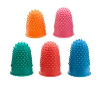 Cretty-Meet 5 PCS Rubber Thimbles for Finger Tips Protection, Small Finger Paper Grip Finger Cover Protector Pad Thimble for Paperwork Money Counting Cutting Knitting Sewing Crafts