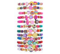 Cretvestsar 12 Pieces Ice Cream Candy Friendship Bracelets, Colorful Adjustable Sweet Treat Bracelet Set for Girls Teens Women, Summer Party Jewelry Gifts with Cute Charm Beads