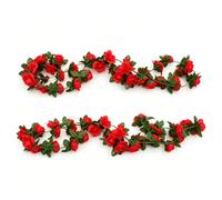 Cretvestsar 2 Pack 2.4m Pink Rose Flower Garlands, Artificial Hanging Flower Garlands, Artificial Hanging Flowers Decoration for Home, Wedding, Garden, Indoor & Outdoor Decor