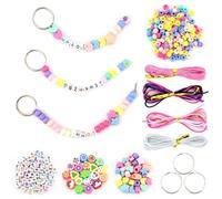 Cretvestsar 280 Pcs Keychain Making Kit for Kids, DIY Arts and Crafts Supplies with Alphabet Beads and Animal Charms, Create Your Own Unique Keychains for Backpacks, Gift for Girls Boys