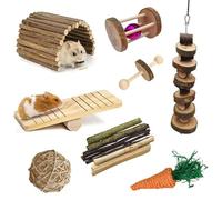 Cretvestsar Assorted Chew Toys for Hamsters, Rabbits, Guinea Pigs, Chinchillas, Natural Dental Health Play Set for Small Animals