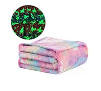 Cretvestsar Glow in the Dark Unicorn Flannel Fleece Blanket - Pink Soft Throw - Warm Couch Nap Blanket - Luminous All Seasons Bed Throw for Kids, Girls, Boys & Adults - 51in*59in