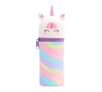 Cretvestsar Pencil Case Cute Girls Pencil Case, Silicone Standing Pencil Case, Gorgeous Colors, Cute Shape, Animal Element Children's Pencil Case for Student Child Girl (Camouflage White)
