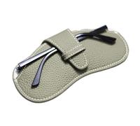 Cretvestsar Premium PU Leather Glasses Case, Soft Glassess Case, Protective Sunglasses Case Holder Compact for Men Women with Adjustable Closure, Lychee Pattern Design (light grey)