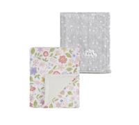 CREVENT 2Pcs 75cmX100cm Cute Cozy Fluffy Warm Baby Blankets for Infants Toddlers' Bedding Crib Cot Stroller - Grey Cloud + Mink Daisy