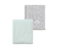 CREVENT 2Pcs 75cmX100cm Cute Cozy Fluffy Warm Baby Blankets for Infants Toddlers' Bedding Crib Cot Stroller - Grey Cloud + Avocado Green