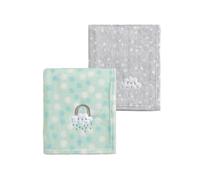 CREVENT 2Pcs 75cmX100cm Cute Cozy Fluffy Warm Baby Blankets for Infants Toddlers' Bedding Crib Cot Stroller - Grey Cloud + Rainbow