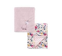CREVENT 2Pcs 75cmX100cm Cute Cozy Fluffy Warm Baby Blankets for Infants Toddlers' Bedding Crib Cot Stroller - Giraffe + Flower