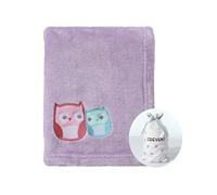 CREVENT 75cmX100cm Cozy Fluffy Warm Fleece Baby Nursery Blanket for Unisex Infant Toddler Crib Cot Stroller (Lavender Owl)