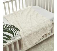 CREVENT 75cmX100cm Cozy Soft Warm Sherpa Baby Blanket for Girls Boys, Newborn Essentials for Infant, Baby Shower Receiving Gift - White Heart