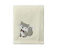 CREVENT 75cmX100cm Light Cozy Plush Fluffy Warm Fleece Receiving Blanket for Infant Toddler Crib Cot Stroller, Baby Birthday (Ivory Fox)