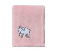 CREVENT 75cmX100cm Light Cozy Plush Fluffy Warm Fleece Stroller Blanket for Girl Infant Toddler Crib Cot Stroller, Baby Birthday (Pink Sheep)
