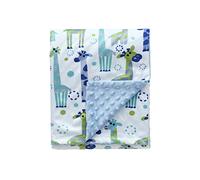 CREVENT Baby Blanket for Boys Soft Plush Receiving Gift for Newborns Toddlers Swaddling(Cute Animal Printed + Dot Backing - Giraffe 75cmX100cm)