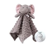 CREVENT Cozy Plush Baby Loveys for Baby Boys and girls, Mink Dot Front + Fleece Backing with Animal Face, Baby Comforter Cuddle Blanket,Great Gifts for Birthday Baby Shower(Grey Elephant)