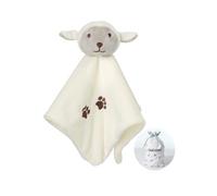CREVENT Cozy Plush Baby Security Blanket Loveys for Baby Girls Boys, Stuffed Animal Ring Rattle Shaker Toy for Newborns (Sheep)