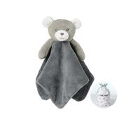 CREVENT Cozy Plush Baby Security Blanket Loveys for Baby Girls Boys, Stuffed Animal Ring Rattle Shaker Toy for Newborns (Bear)