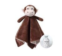 CREVENT Cozy Plush Baby Security Blanket Loveys with Animal Face, Cute Fleece Comforter, Baby Shower/Birthday Gifts for Newborns, Infant, Toddler (Brown Monkey)