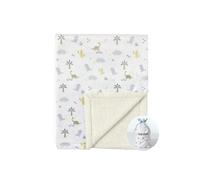 CREVENT Cozy Soft and Warm Mink Baby Blanket with Sherpa Backing, Gift Packing with Ribbon for Newborn Infant Toddler's Crib Cot Stroller (75X100cm Dinosaur)