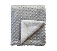 CREVENT Cozy Soft Warm Sherpa Baby Blanket for Infant Toddler's Crib Cot Stroller Gifts for Baby Boys All Season Use (75cmX100cm Light Grey dot)
