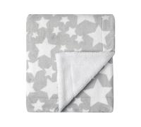 CREVENT Cozy Soft Warm Two Layers Sherpa Baby Blanket for Girls Boys, Newborn Essentials for Infant, Baby Shower Receiving Gift - Star Grey 75X100cm