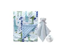 CREVENT Soft Cozy Baby Blankets for Boys Girls + Security Blanket, Set with A Gift Bag Newborn Essentials (Animal)