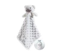 CREVENT Soft Cute Snuglling Toy Baby Security Blanket Comforter Unisex, Mink Dot Front + Sherpa Backing with Animal Face(White Bear)