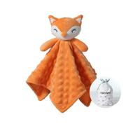 CREVENT Soft Plush Animal Face Security Blankets for Boys and Girls, Fleece Cute Baby Comforter Cuddle Blanket,Great Gifts for Birthday Baby Shower (Orange Fox)