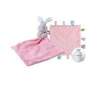 CREVENT Soft Plush Animal Face Security Blankets for Boys and Girls, Great Gifts for Birthday Baby Shower (Hugging Bunny + Tag)