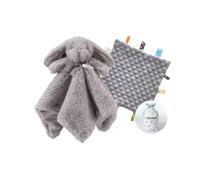 CREVENT Soft Plush Animal Face Security Blankets for Boys and Girls, Great Gifts for Birthday Baby Shower (Bunny + Tag)