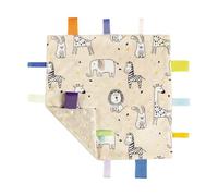 CREVENT Tag Security Blankets for Babies, Soft Small Loveys for Boys, Baby Comforter Sensory Blanket, Great Gifts for Birthday Baby Shower (24X24cm Zoo)