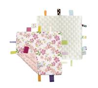 CREVENT Tag Security Blankets for Babies, Soft Small Loveys for Girls, Baby Comforter Sensory Blanket, Great Gifts for Birthday Baby Shower 24X24cm (Wildflow+Ivory)