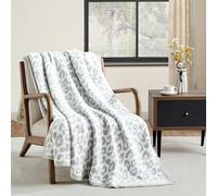 CREVENT Ultra Soft and Plush Reversible Microfiber Throw Blanket for Couch Sofa and Bed (127cm X 152cm Leopard Grey)