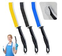 Crevice Cleaning Brush, Grout Brush, Hard Bristle Scrubbing brush for Narrow Corners in Home Kitchen Bathroom and Window, Long Handle Thin Brush,Cleaning Products Tool-3COLORS