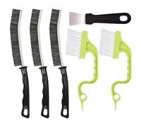 Crevice Cleaning Brush Kit - 6pc Hard Bristle Multifunctional Gap Cleaning Tools for Small Corners, Windows, Tracks, Kitchens & Bathrooms