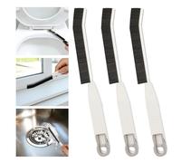 Crevice Cleaning Brush, Multifunctional Hard Bristle Grout Cleaner Brush, Bathroom Cleaning Supplies, Kitchen Brush with Clip, Household Cleaning Brushes for Toilet, Bathtub, Sink, Window(3PCS Black
