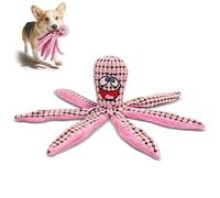 Crevice No-Stuffing Octopus Squeaky Dog Toy with Crinkle Paper 36cm x 10cm