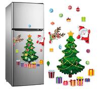 Crevyteg 1 Set Christmas Fridge Magnet, Christmas Refrigerator Magnetic Stickers, Festival Fridge Magnets Xmas Theme Fridge Decals for Fridge Crafts Christmas Decoration Home Decor