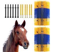 Crevyteg 2 Pcs Scratching Brush for Livestock, Large Horse Brushes for Grooming, Cows Massage Cleaning Relieve Itching on the Back of Livestock Brush for Horse, Cows, Sheep