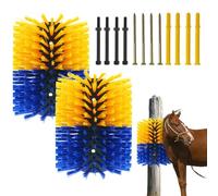 Crevyteg 2Pcs Scratching Brush for Livestock, Nylon Horse Brushes for Grooming, Cow Massage Cleaning Relieve Itching on the Back of Livestock Brush for Horse, Cattle, Sheep