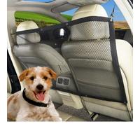 Crevyteg Car Pet Barrier Safety Net, Universal Dog Guard for Car Boot, Backseat Mesh Dog Car Divider Net with Adjustable Elastic Ropes and Hooks for SUV Truck Vehicle Automobile
